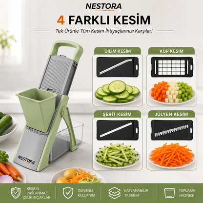 Nestora 4'ü 1 Arada Akıllı Sebze & Meyve Kesme Seti