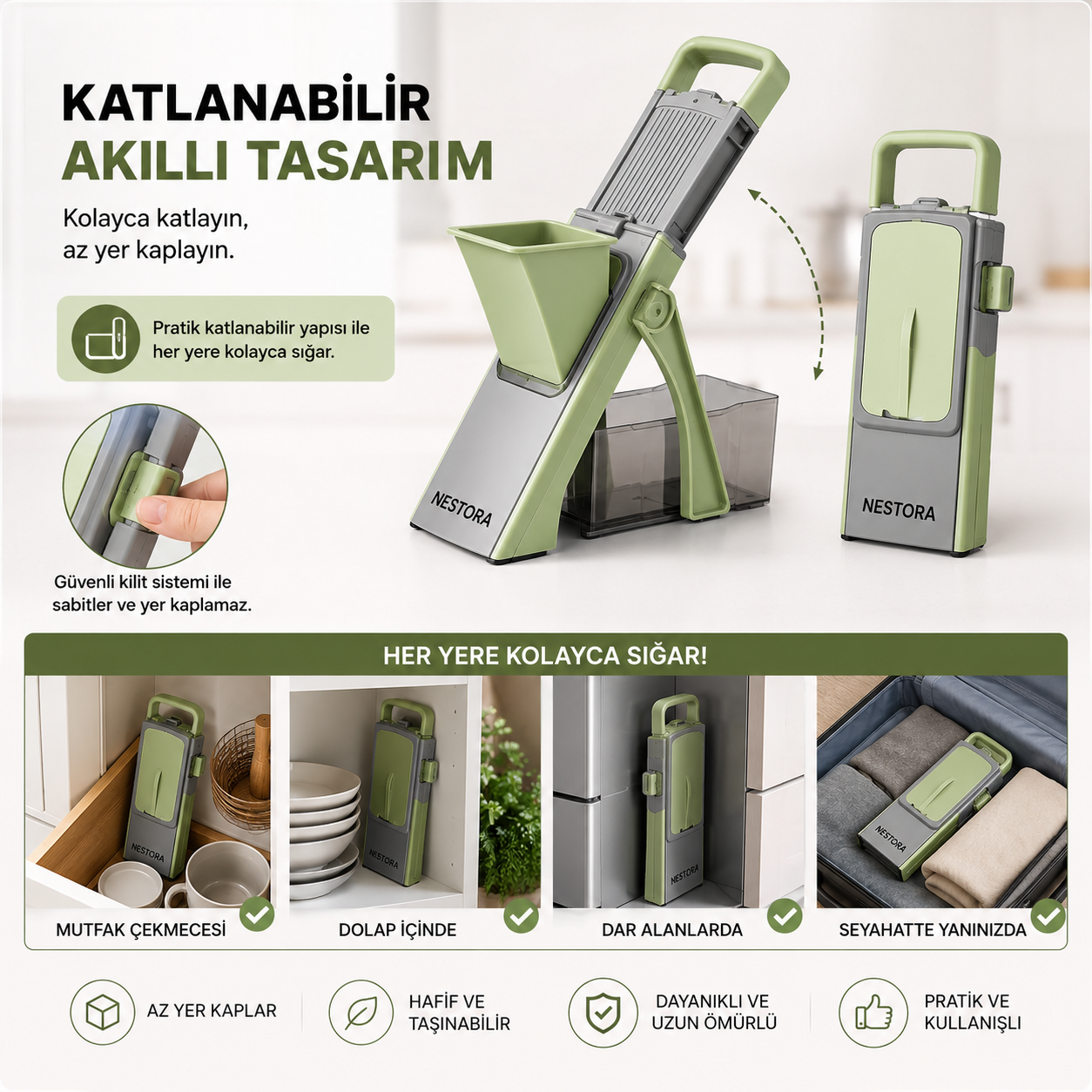 Nestora 4'ü 1 Arada Akıllı Sebze & Meyve Kesme Seti